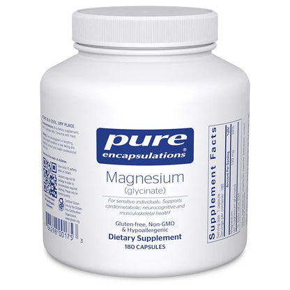 Pure Encapsulations Magnesium  - Supplement to Support Stress Relief, Sleep, Heart Health, Nerves, Muscles, and Metabolism* - with Magnesium Glycinate - 180 Capsules