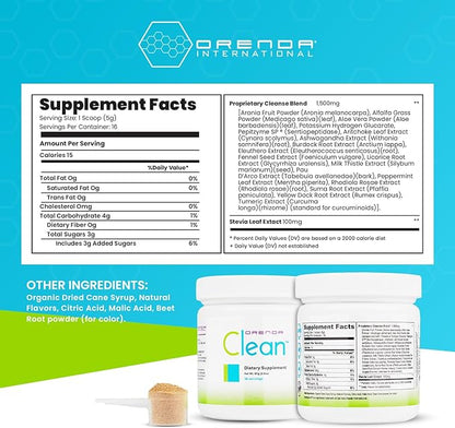 Orenda Clean®: with Peptizyme-SP EN for Digestive Bliss, Aronia Berry, Aloe Vera, and More | Radiant Health | Elevate Your Wellness with The Ultimate Nutrient-Rich Supplement - 80g, 16 Servings