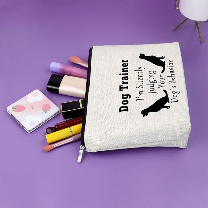 Sazuwu Dog Trainer Appreciation Makeup Bag - Thank You Gift for Dog Lovers, Coaches, Friends - Cosmetic Travel Pouch for Birthday, Christmas