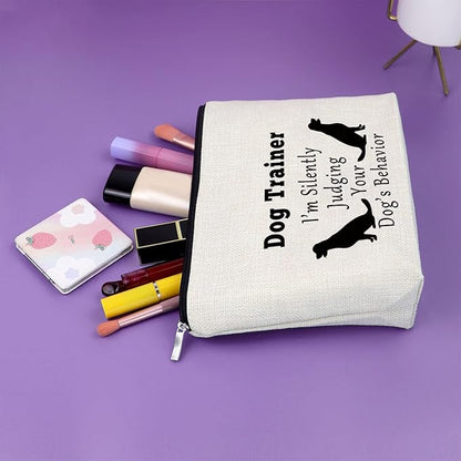 Sazuwu Dog Trainer Appreciation Makeup Bag - Thank You Gift for Dog Lovers, Coaches, Friends - Cosmetic Travel Pouch for Birthday, Christmas