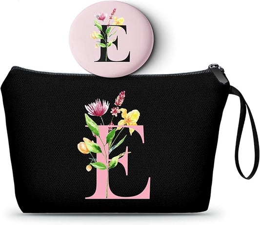 SEAMOON Bridesmaid Proposal Bridal Birthday Unique Gifts for Women Bride Friend Bestie Personalized Travel Make up Cosmetic Bag with Mirror Valentines Mothers Day Christmas Graduation E