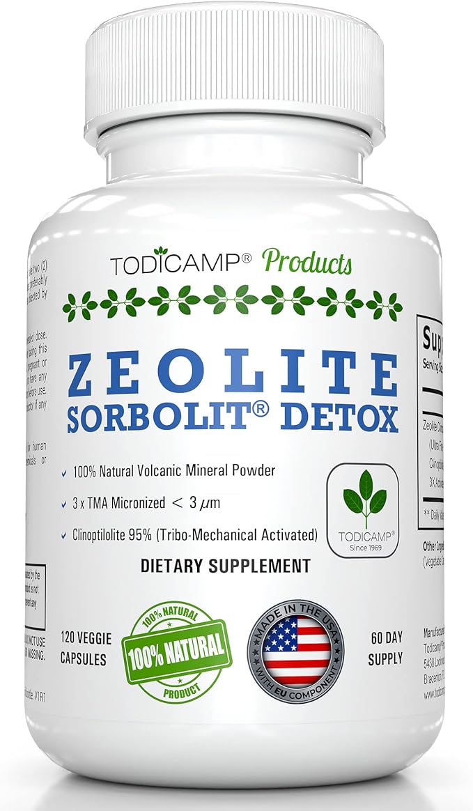 Zeolite Detox Capsules - 120 Zeolite Capsules - 1-2 µm Clinoptilolite Zeolite Detox - 2 Months Supply Zeolite Clinoptilolite Capsules - Zeolite Sorbolit Detox - Zeolite Pills