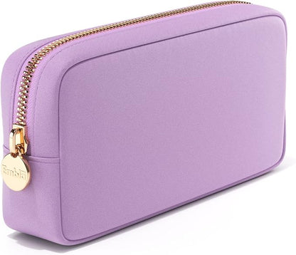 Embla Makeup Bag Travel Cosmetics Pouch and Toiletry Bag, Nylon Zipper Pouch Purse, Cute Make Up Organizer Storage Tote for Women Girls, Waterproof Travel Skincare Case, Small Makeup Bags, Plum