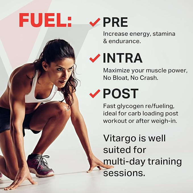 Vitargo Carbohydrate Powder | Feed Muscle Glycogen 2X Faster | 1 LB Unflavored Pre Workout & Post Workout | Carb Supplement for Recovery, Endurance, Gain Muscle Mass