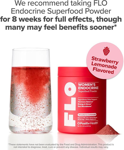 FLO Women’s Endocrine Superfood Powder – Supports Healthy Cortisol Levels, Hormonal Balance, Thyroid & Gut Health – Multivitamin Plus Rhodiola, DIM, Myo-Inositols, Red Superfood – 25 Servings