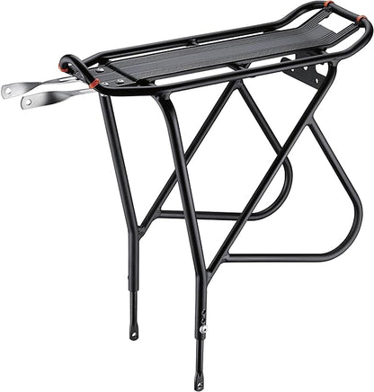 Ibera Bike Rack - Bicycle Touring Carrier Plus+ for Disc Brake/Non-Disc Brake Mount, Fat Tire Bikes, Frame-Mounted for Heavier Top & Side Loads, Height Adjustable for 26"-29" Frames