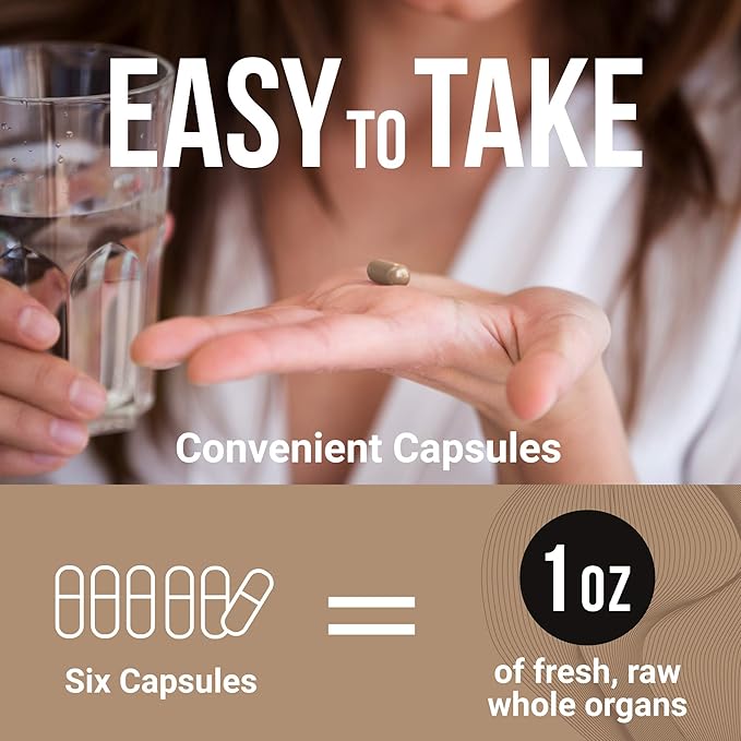 Grass Fed Beef Organs, Beef Organ Capsules, Beef Organ Supplement, Organ Supplement Grass Fed, Organ Meat Capsules, Grass Fed Organ Complex - 9 Organs - Beef Liver, Brain, Thymus, Lung, Gallbladder