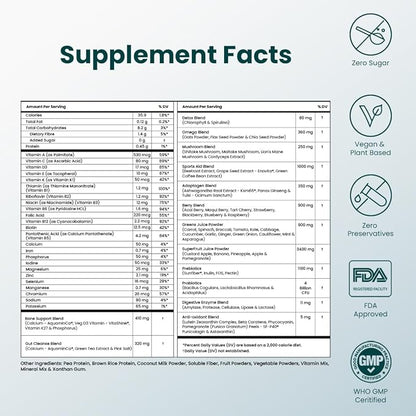 360 Greens Powder with 80+ Superfoods, Ayurvedic Herbs, Vitamins, Minerals, Probiotics & Botanicals | Supports Energy, Gut Health & Immunity | Plant-Based & No Added Sugar | 15 Servings