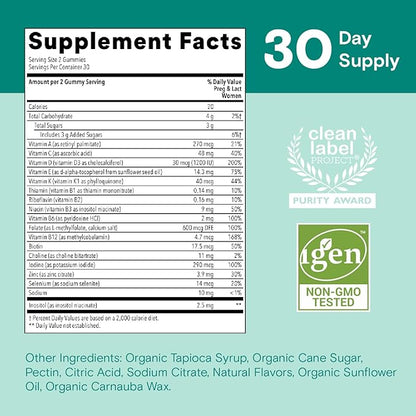 SmartyPants Prenatal Vitamins for Women, Multivitamin Gummies: Pre and Postnatal Vitamins, Biotin, Methylfolate, Vitamin D3, C, Vitamin B12, B6, Vitamin A, K & Zinc, 60 Count (30 Day Supply)