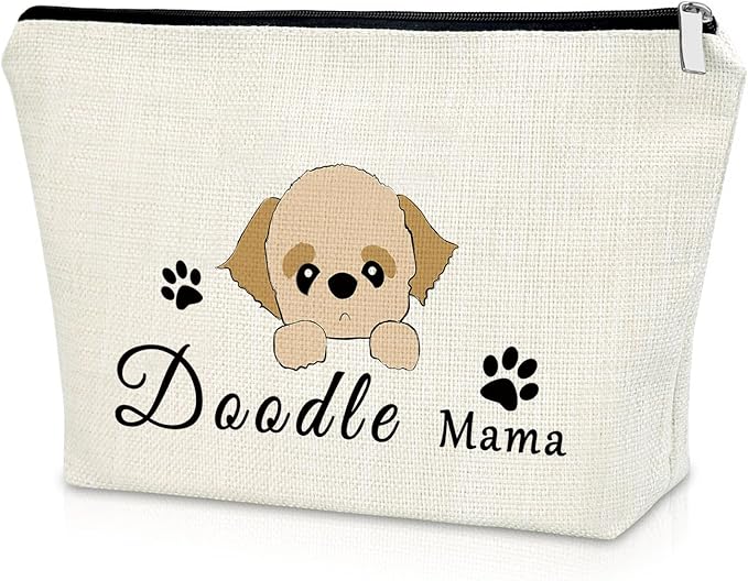 Sazuwu Doodle Mama Dog Lovers Makeup Bag - Gifts for Women, Dog Mom, Mothers Day & Christmas - Travel Pouch
