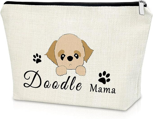 Sazuwu Doodle Mama Dog Lovers Makeup Bag - Gifts for Women, Dog Mom, Mothers Day & Christmas - Travel Pouch