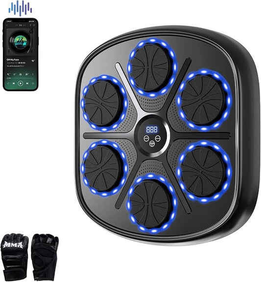 Smart Music Boxing Machine for Adults and Kids, Wall-Mounted Interactive Trainer with LED Display, 9 Modes & 9 Speeds, Perfect for Home Fitness and Stress Relief