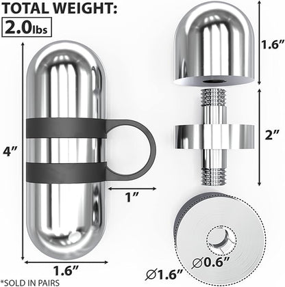Synergee Cardio Hand Weights. Steel Hand Weights Dumbbell Set with Anti-Slip Silicone Finger Loop for Workout, Fitness, Training for Men and Women. Sold in Pairs. Available in 1lb, 1.5lb and 2lb Sets