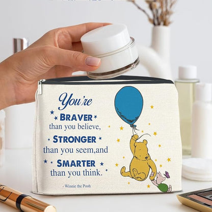 YeleY Friendship Inspirational Winnie the Pooh for Women Winnie the Pooh Cosmetic Makeup Bag for Teens Women Friends Sisters Daughter