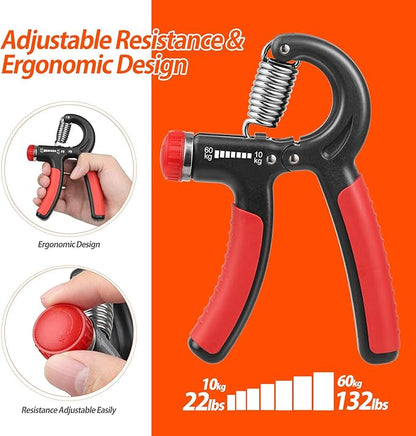 Grip Strength Trainer 22-132Lbs (10-60kg), (10-60kg), Forearm