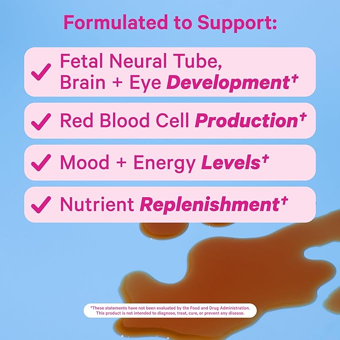 Pink Stork Liquid Prenatal Vitamins for Women - Organic Food Blend - for Fertility, Pregnancy, Postpartum- Morning Sickness Support - Breastfeeding and Lactation - 32 Servings