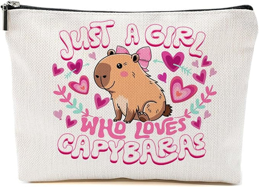 Funny Capybara Makeup Bag, Capybara Gifts for Women, Capybara Lovers Cosmetic Bag Travel Organizer Bags Makeup Pouch, Capybara Stuff Animal Lovers Gifts for Girls Niece Christmas birthday Gifts