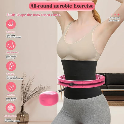 KABCON Infinity Weighted Exercise Hoop Plus Size Loss,65/62/60 Inch 2 in 1,with Weight