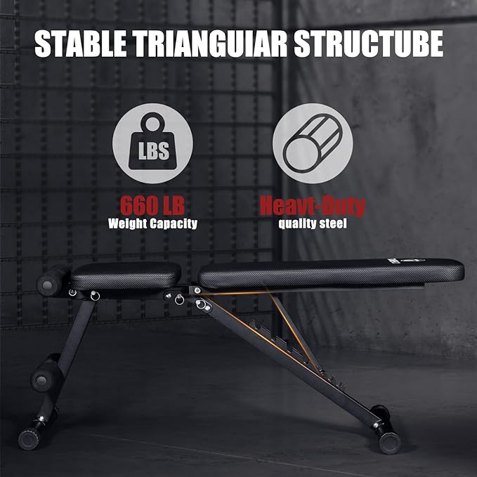TOMSHOO Weight Bench Press 660 LB 3 Sec