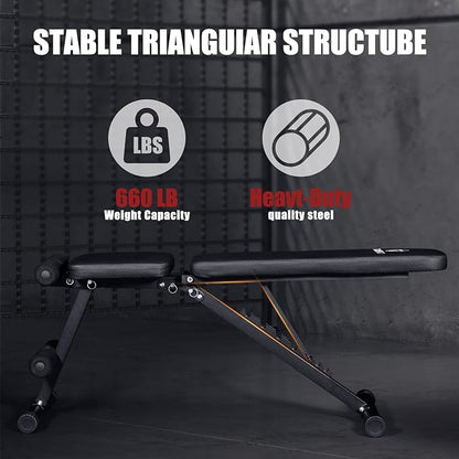 TOMSHOO Weight Bench Press 660 LB 3 Sec