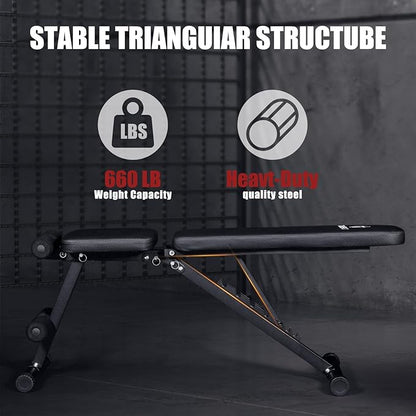 TOMSHOO Weight Bench Press 660 LB 3 Sec
