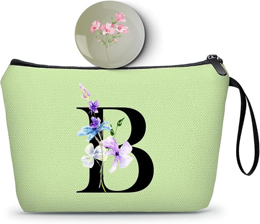 SEAMOON Birthday Inspirational Bridesmaid Proposal Team Small Gifts for Women Mom Aunt Teacher Sister Coworkers Makeup Cosmetic Bag Travel with Mirror Mothers Day Christmas Graduation B