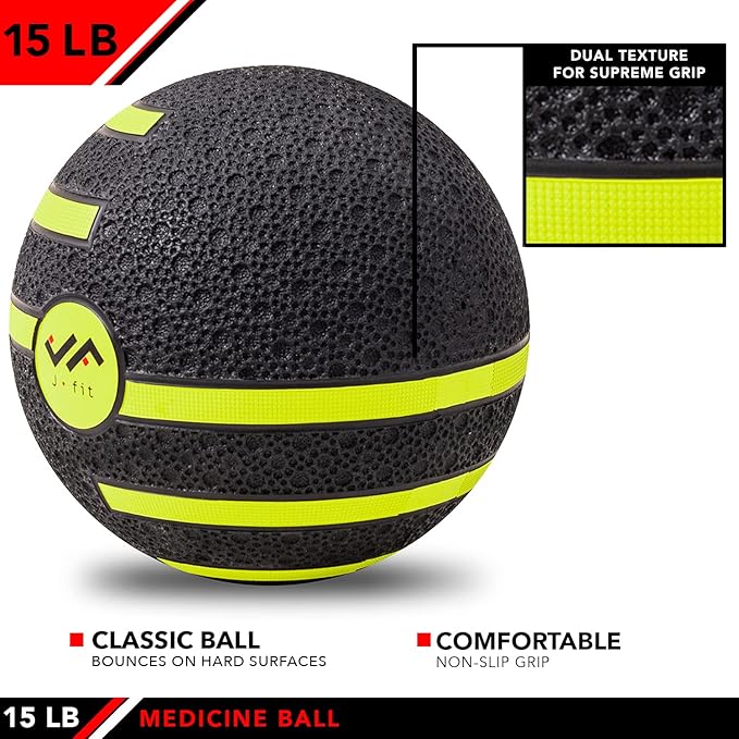 JFIT Medicine Exercise Ball with Dual Texture