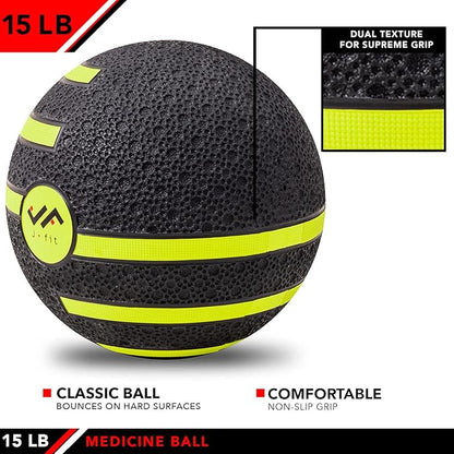 JFIT Medicine Exercise Ball with Dual Texture