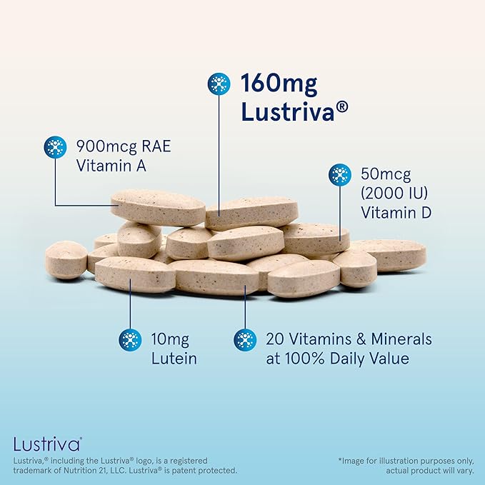 Jarrow Formulas Women's Multi+ Lustriva Hair Growth for Women, Vitamin A, D, Zinc & Lutein, 60 Tablets, 30 Day Supply