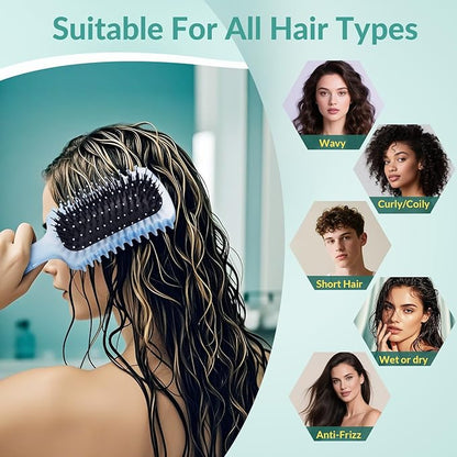 Curl Defining Brush, Volume Curly Hair Brush Products for Effortlessly Detangling Shaping and Styling Women's Men's Curls on All Wet or Dry Hair Types, Reduces Frizz (Marble Blue)