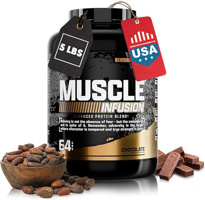 Nutrex Research Whey Protein Powder, Chocolate Muscle Infusion Whey Isolate w/EAA & Hi BCAA for Muscle Gain - 5 Pounds - Muscle Builder for Men & Women, Sports Nutrition, Delicious Taste & Texture