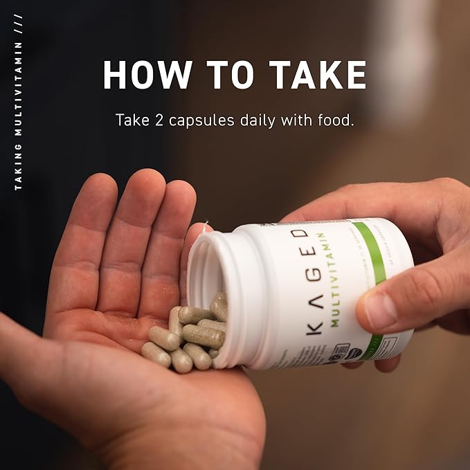 Kaged Multivitamin with Whole Foods | Organic Fruits & Veggies | Plant Based | Vegan Multivitamin for Women and Men | Vitamin C, D, E, B12 | 60 Servings