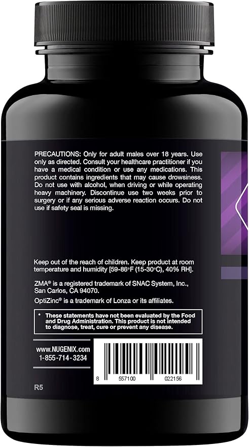 Nugenix PM ZMA - Nighttime Free Testosterone Booster and Sleep Support, 120 Count