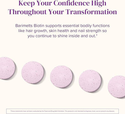 BariMelts Biotin 5000mcg - 90 Fast-Dissolving Tablets (3-Month Supply) - Sugar-Free Bariatric Vitamins for Women, Natural Strawberry Flavor