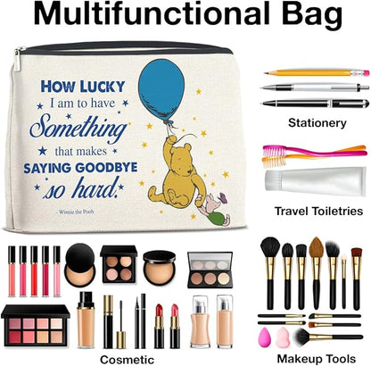 YeleY Winnie the Pooh for Women Girls, Leaving Gift, Classic Winnie the Pooh Cosmetic Makeup Bag for Teens Women Friends Winnie the Pooh Purse