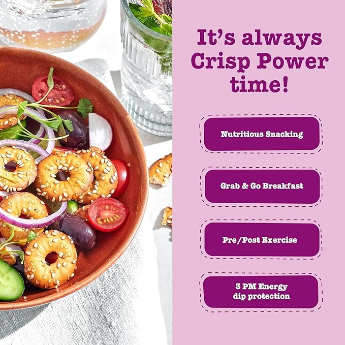 Crisp Power High Protein Pretzel Crisps - 6 Pack x 1.75 oz Crunchy & Flavorful Plant-Based Snack. No Sugar, 28g Protein Per Pack in 3 Savory Flavors, Vegan, Keto Friendly, Non-GMO, Kosher Non-Dairy (1.75 Ounce (Pack of 24), Mix)