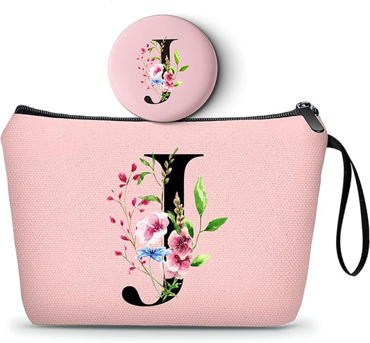 SEAMOON Birthday Inspirational Bridesmaid Proposal Team Small Gifts for Women Mom Aunt Teacher Sister Coworkers Makeup Cosmetic Bag Travel with Mirror Mothers Day Christmas Graduation J
