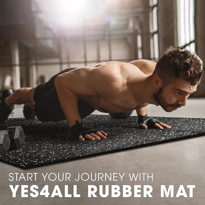 Yes4All Rubber Gym Flooring for Home Gym 0.56" Thick
