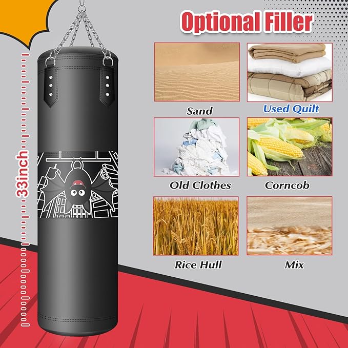 Punching Bag for Kids, 2.7FT Hanging Boxing Bag with Boxing Gloves, Kids Boxing Set Kickboxing Bag for Youth Boxing Karate Muay Thai Kick Taekwondo Training