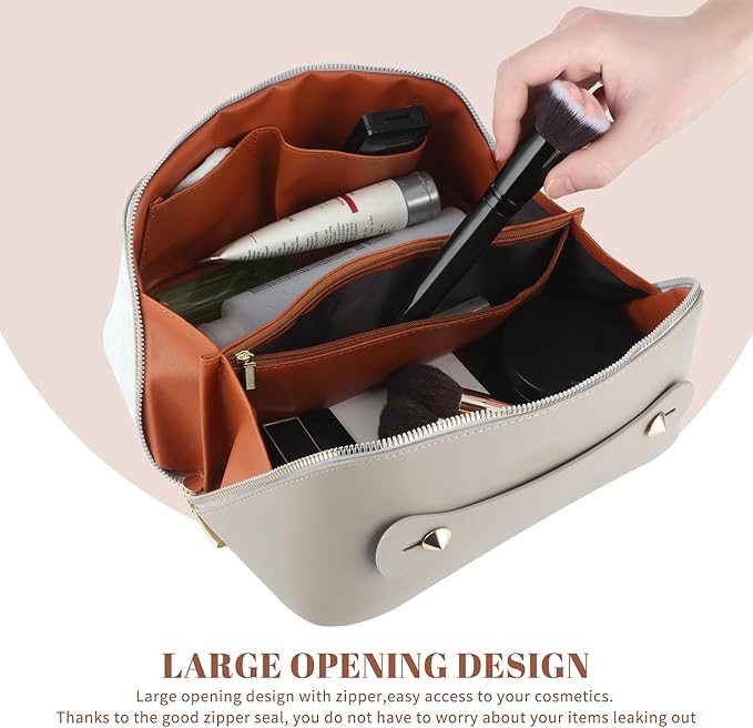 KEYPOWER Large Capacity Glitter Sequin Cosmetic Bag Travel Makeup Bag Sparkly and Shiny Portable Toiletry Bag with Handle for Women (No bling grey)