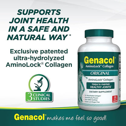 Genacol Collagen Peptides for Joint Support Premium Joint Supplement Collagen Pills | Gluten-Free Non-GMO | Colageno Hidrolizado Original 270 Capsules