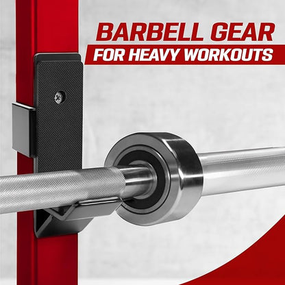 Yes4All Power Rack J-Hooks & Attachments – Heavy Duty Barbell Holders Compatible with 2x2 & 3x3 Power Racks for Home Gym