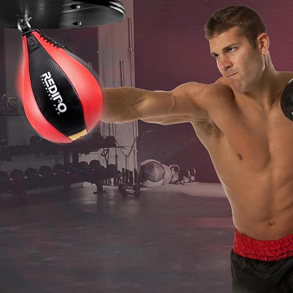 Boxing Speed Bag - PU Leather Speed Punching Ball for Boxing, MMA Training Speed Ball Reflex Ball Boxing Equipment, Punching Bag Workout Kicking Training Home Gym Exercise Speed Ball