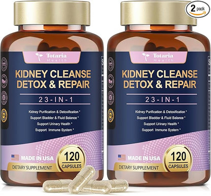 2 Packs Kidney Cleanse Detox & Repair Capsules, Urinary Tract Health for Woman with Chanca Piedra & Cranberry Pills for Kidney Support Supplement Extra Strength Kidney Stones Dissolver