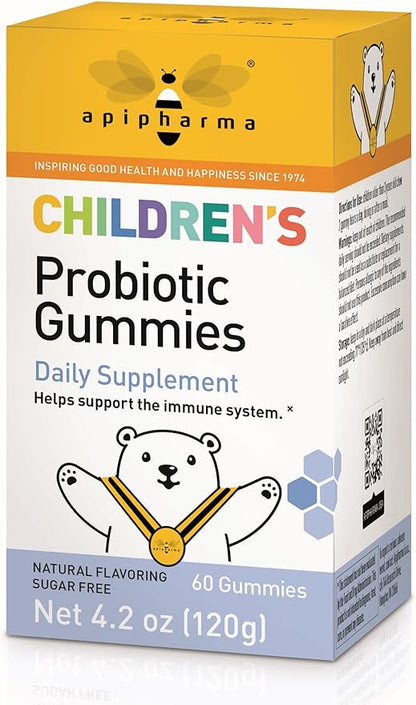 Children's Probiotic Gummies - Immunity & Digestive Support, Daily Kids Probiotic Supplement - Great Tasting with Natural Ingredients, No Sugar or Artificial Sweeteners (60 Gummies)