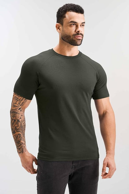 GYM REVOLUTION Men's 5 Pack Workout Gym Hipster Curved Hem Muscle Fitness Hip Hop T Shirts