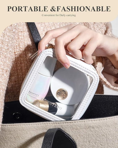 ROWNYEON Clear Makeup Case Toiletry Bag Multipurpose Travel Makeup Train Case Portable Cosmetic Organizer Transparent Storage Bag