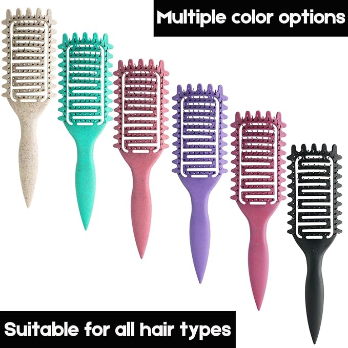 Curl Defining Brush,2024 Curly Hair Brush,Vented Hair Brush for Detangling, Shaping and Defining Curls For Women and Men Less Pulling (Green Purple)