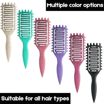 Curl Defining Brush,2024 Curly Hair Brush,Vented Hair Brush for Detangling, Shaping and Defining Curls For Women and Men Less Pulling (Green Purple)