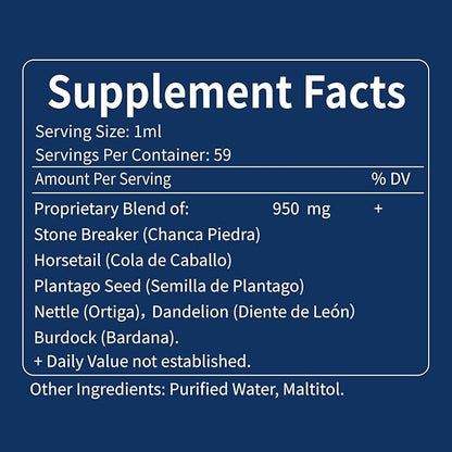 Herbal Formula with Stone Breaker & Horsetail Extract for Kidney Stones Dissolve, Kidney Cleanse Support & Detox Support. 2oz